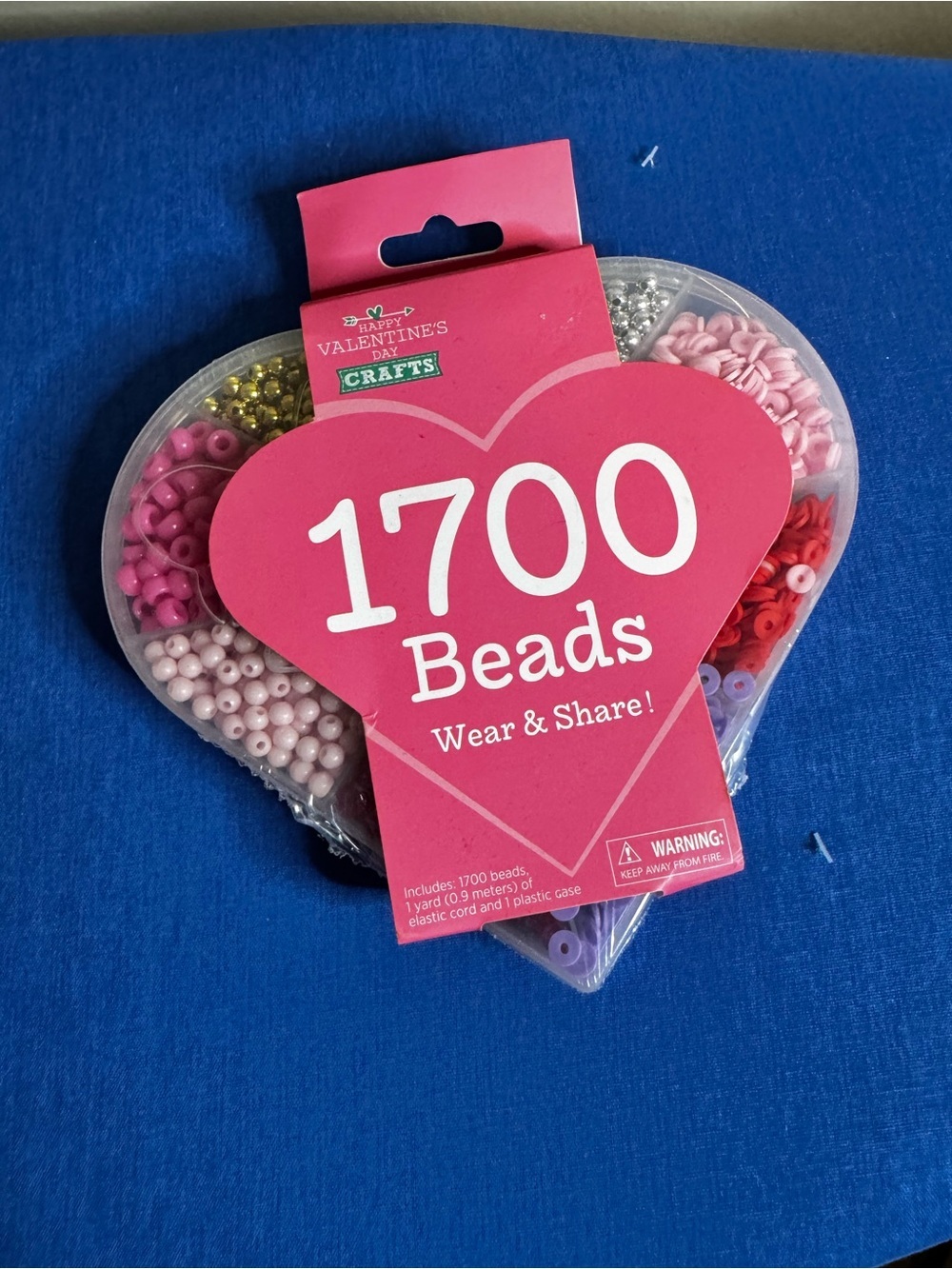5/$25 NWT 1700 Beads Heart Pack - Pink Mixed Beads